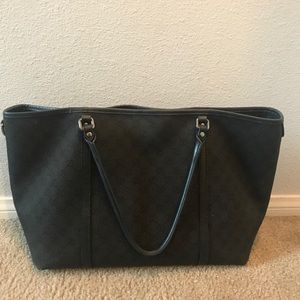 Gucci canvas top handle large bag (authentic)